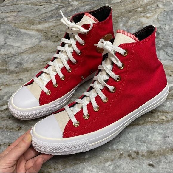 Converse Shoes - NEW Chuck Taylor All Star Converse High Top Red Sneakers Unisex M 8.5 W 10.5